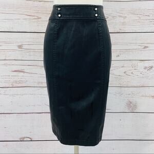 SA by Seth Aaron leather look skirt pencil zippers